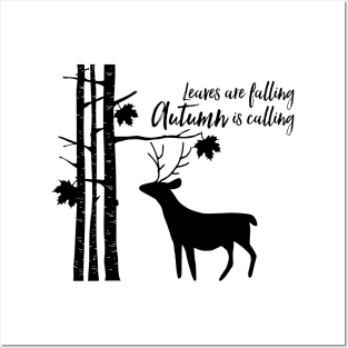 Leaves Are Falling Deer Posters and Art